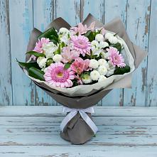 Букет цветов из:  Герберы, Альстромерии и Хризантемы #REPLACE_PRED# Кадый