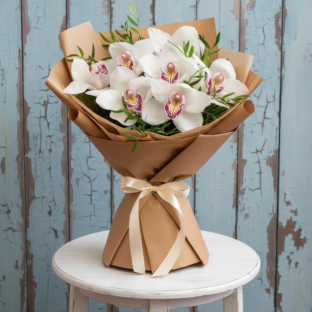 Букет цветов из: Орхидеи и Розы в Кадый