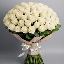 Букет 101 беля роза Белоснежка в Кадый