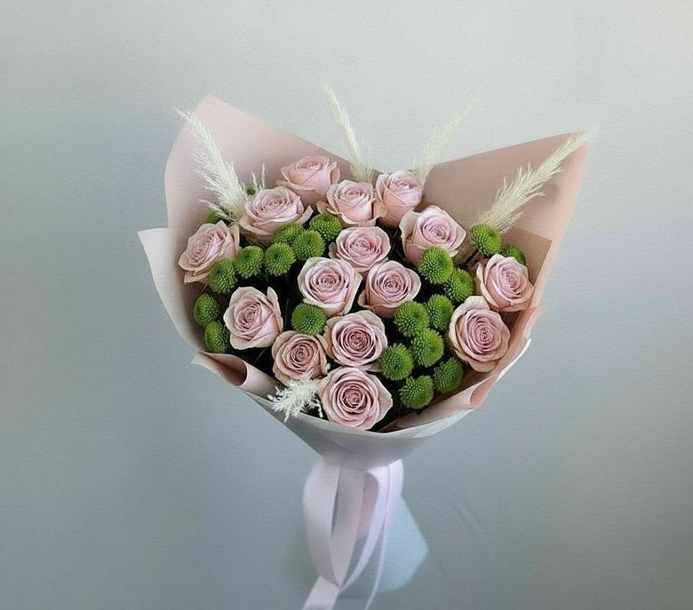 Букет цветов из: Розы и Хризантемы в Кадый