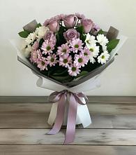 Букет цветов из:  Хризантемы и Розы в Кадый