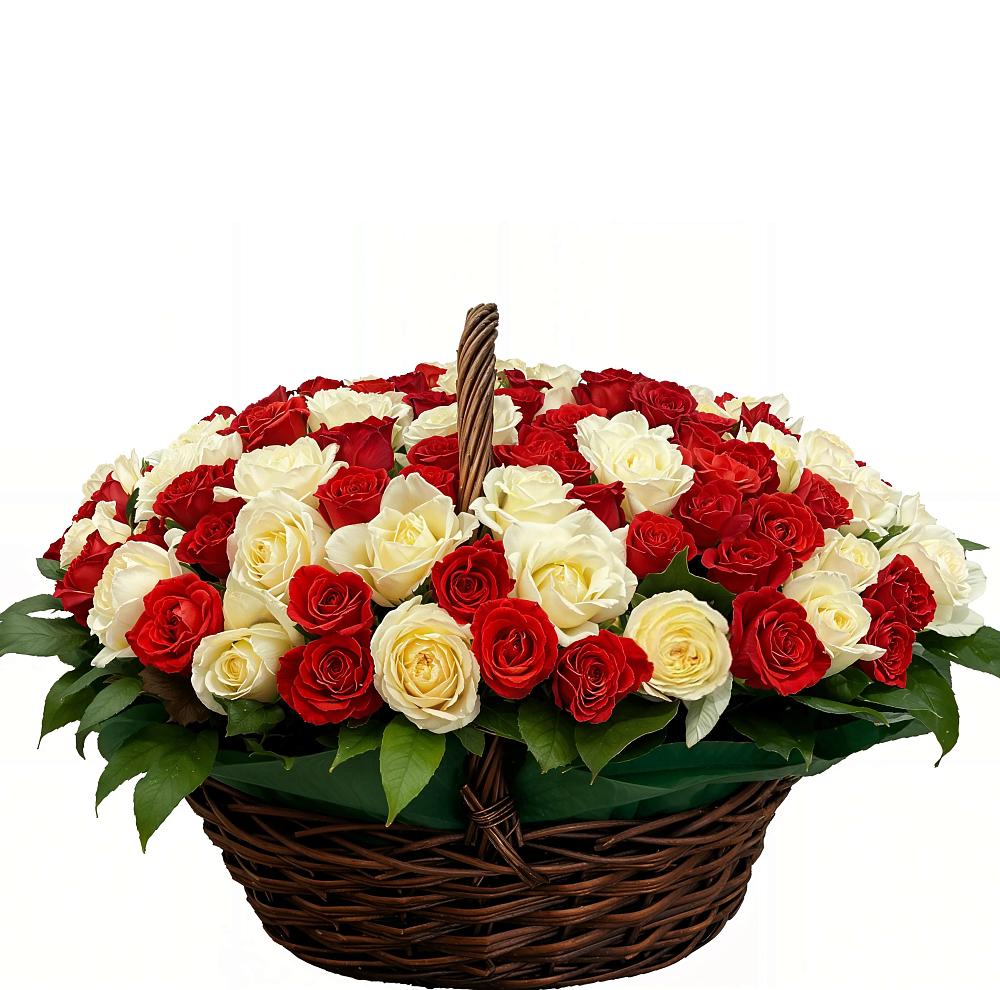 Корзина 101 роза в Кадый Премиум букет из: Розы в Кадый