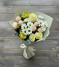Букет цветов из:  Альстромерии, Розы и Хризантемы в Кадый