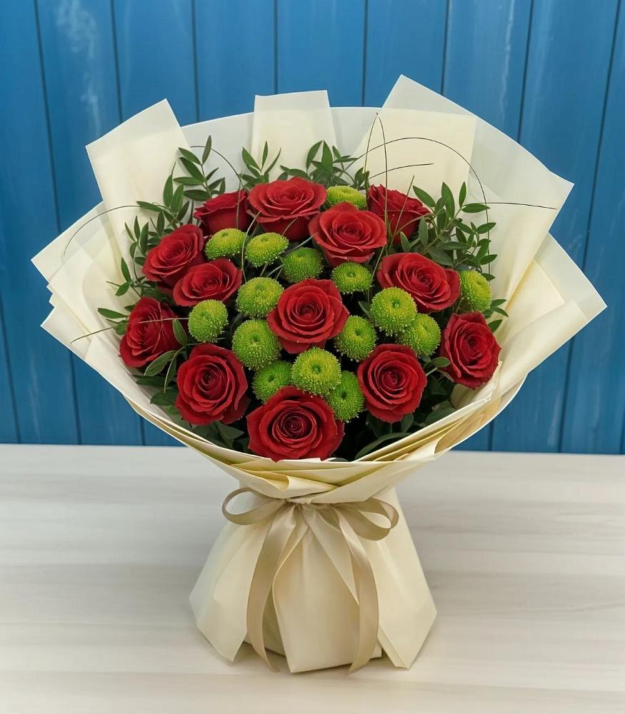 Букет цветов из: Розы и Хризантемы в Кадый