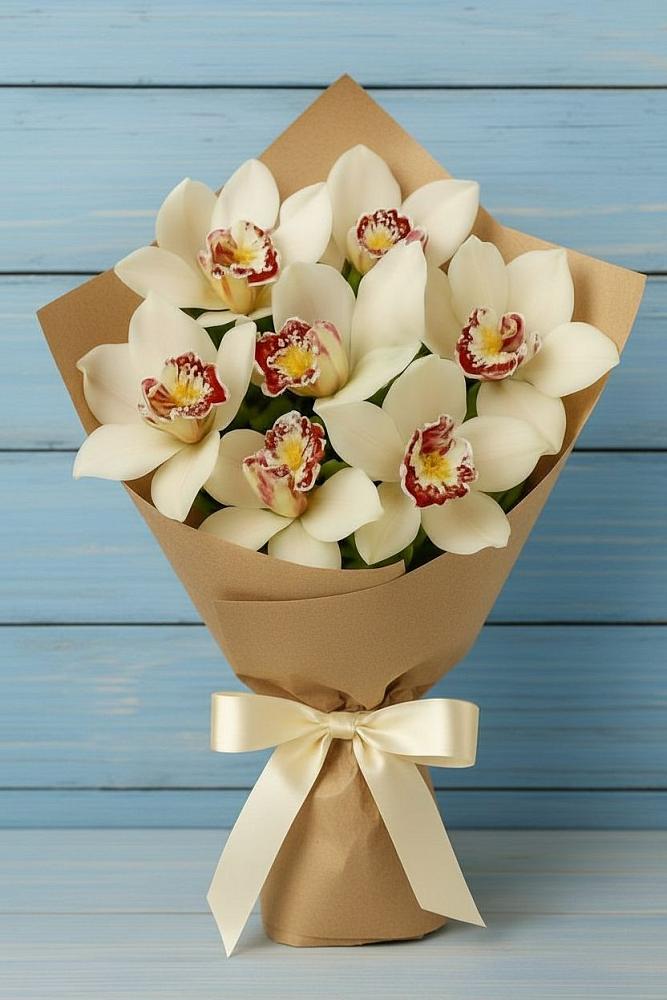 Букет цветов из: Орхидеи и Розы в Кадый